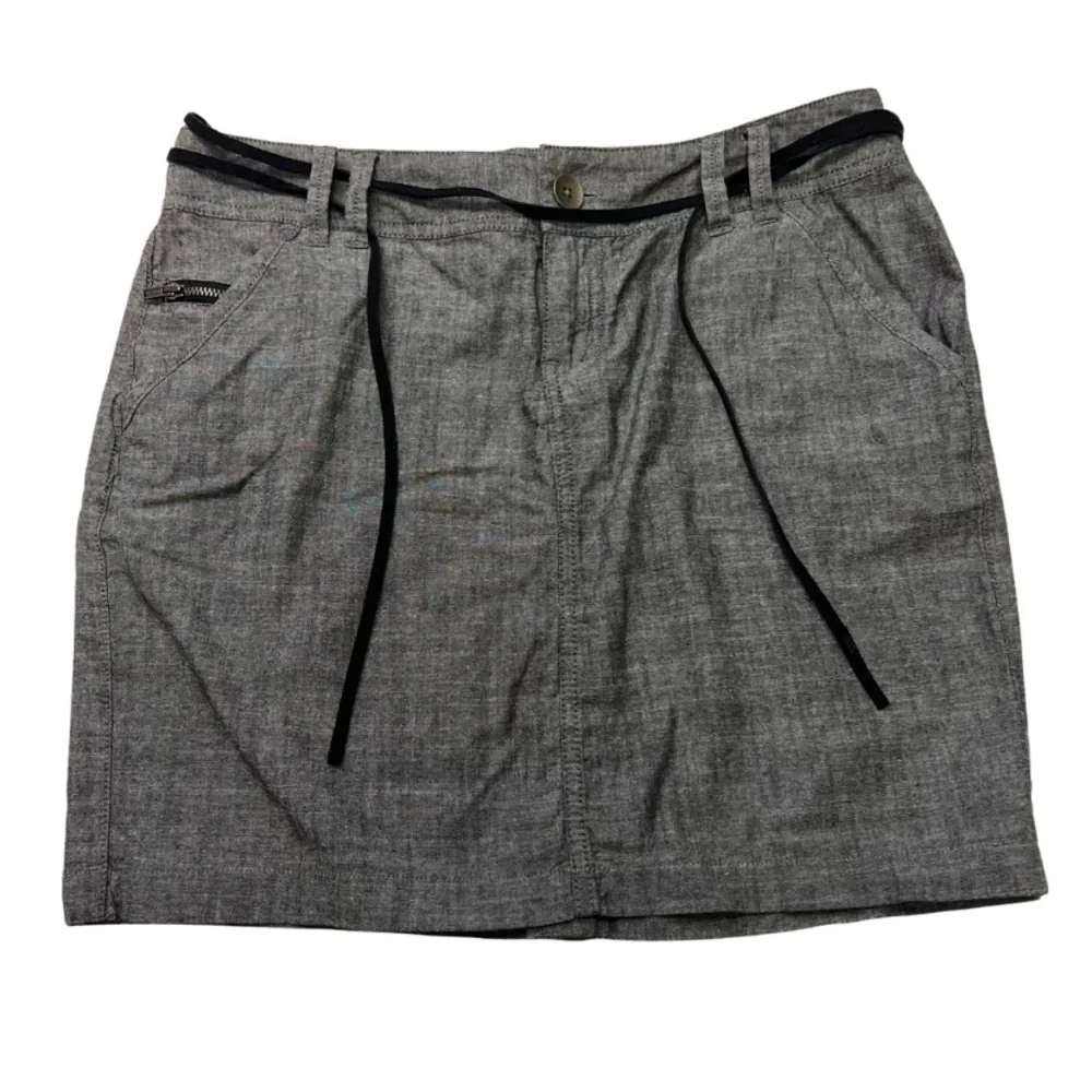 Converse One Star Women’s Gray Mini Skirt W/ Faux Leather Belt & Pockets Size‎ 6